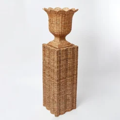 Best Mrs. Alice Liliana Scalloped Rattan Pedestal And Urn