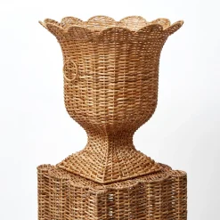 Best Mrs. Alice Liliana Scalloped Rattan Pedestal And Urn