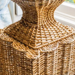 Clearance Mrs. Alice Liliana Scalloped Rattan Pedestal And Urn
