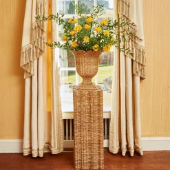 Best Mrs. Alice Liliana Scalloped Rattan Urn