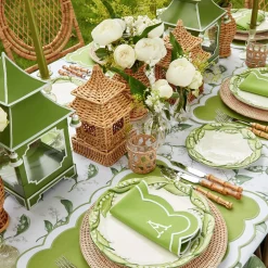 Hot Mrs. Alice Lily Of The Valley & Serena Green Applique Linen Set