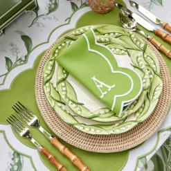 Hot Mrs. Alice Lily Of The Valley & Serena Green Applique Linen Set