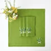 Best Mrs. Alice Lily Of The Valley Green Linen Napkins (Set Of 4)