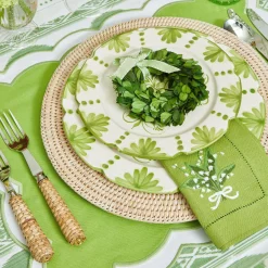 Best Mrs. Alice Lily Of The Valley Green Linen Napkins (Set Of 4)