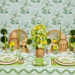 Best Mrs. Alice Lily Of The Valley Green Linen Napkins (Set Of 4)