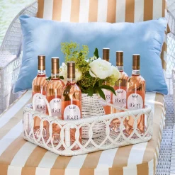 Discount Mrs. Alice Lorenzo White Rattan Drinks Tray