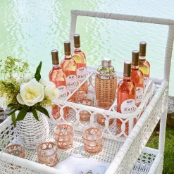 Hot Mrs. Alice Lorenzo White Rattan Drinks Tray
