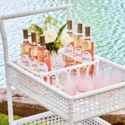 Hot Mrs. Alice Lorenzo White Rattan Drinks Tray