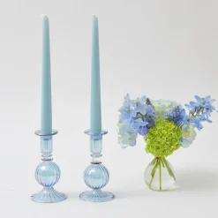 Best Mrs. Alice Madeline Azure Candle Holders (Pair)