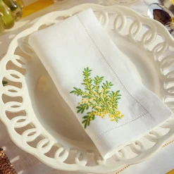 Online Mrs. Alice Mimosa White Linen Napkins (Set Of 4)