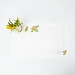 Mrs. Alice Mimosa White Linen Placemats (Set Of 4)