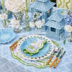 Discount Mrs. Alice Mini Blue Rattan Pagoda Lanterns (Pair)
