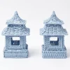Sale Mrs. Alice Mini Blue Rattan Pagoda Lanterns (Pair)