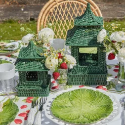 Discount Mrs. Alice Mini Green Rattan Pagoda Lantern (Pair)