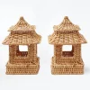 Best Mrs. Alice Mini Natural Rattan Pagoda Lanterns (Pair)