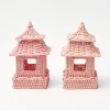 Online Mrs. Alice Mini Pink Rattan Pagoda Lanterns (Pair)