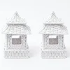 Outlet Mrs. Alice Mini White Rattan Pagoda Lanterns (Pair)