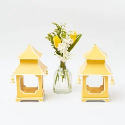New Mrs. Alice Mini Yellow Pagoda Lantern (Pair)