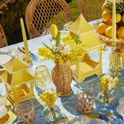 New Mrs. Alice Mini Yellow Pagoda Lantern (Pair)