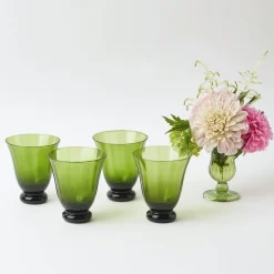 Hot Mrs. Alice Moss Green Tulip Glasses (Set Of 4)