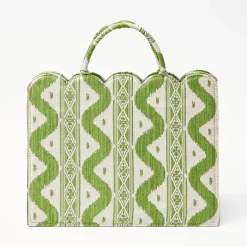 Online Mrs. Alice Tote Bag (Green Ikat)