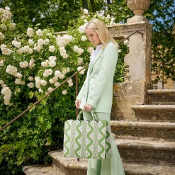 Online Mrs. Alice Tote Bag (Green Ikat)