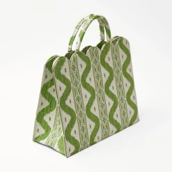 Online Mrs. Alice Tote Bag (Green Ikat)