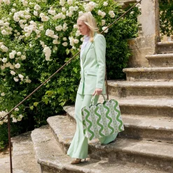 Online Mrs. Alice Tote Bag (Green Ikat)