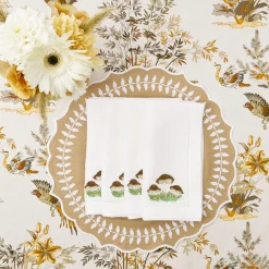 Outlet Mrs. Alice Mushroom White Linen Napkins (Set Of 4)