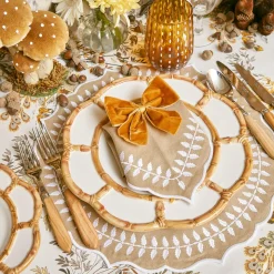 New Mrs. Alice Mustard Velvet Napkin Bows (Set Of 4)