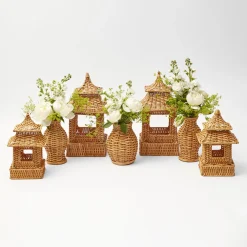 New Mrs. Alice Natural Rattan Pagoda Decoration Set