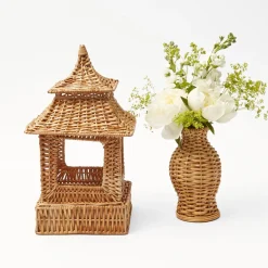 Hot Mrs. Alice Natural Rattan Pagoda Decoration Set