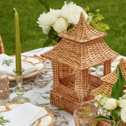 Discount Mrs. Alice Natural Rattan Pagoda Decoration Set