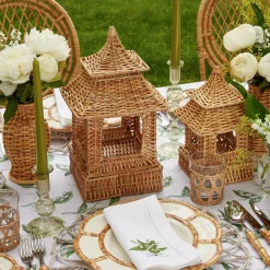 New Mrs. Alice Natural Rattan Pagoda Decoration Set