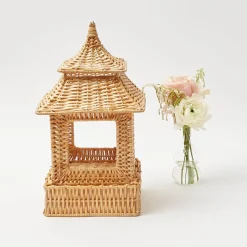 Outlet Mrs. Alice Natural Rattan Pagoda Lantern