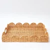 Sale Mrs. Alice Natural Scalloped Rattan Tray