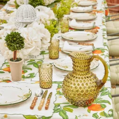 Clearance Mrs. Alice Olive Green Hobnail Jug & Glasses (Set Of 6)