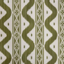 Hot Mrs. Alice Olive Green Ikat Stripe Fabric