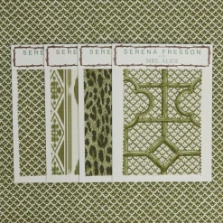 Online Mrs. Alice Olive Green Lotus Flower Fabric