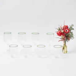 Clearance Mrs. Alice Olive Rim Swirl Glassware Set