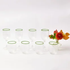 Mrs. Alice Olive Rim Swirl Glassware Set