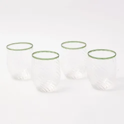 Mrs. Alice Olive Rim Swirl Glassware Set