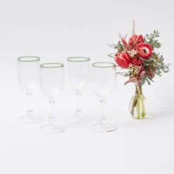 Mrs. Alice Olive Rim Swirl Glassware Set
