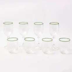 Outlet Mrs. Alice Olive Rim Swirl Water Glass (Set Of 4)