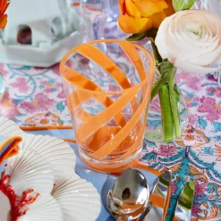 Clearance Mrs. Alice Orange Swirl Outdoor Glasses (Set Of 6)