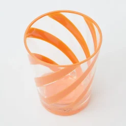 Clearance Mrs. Alice Orange Swirl Outdoor Glasses (Set Of 6)