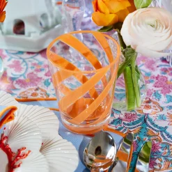 Clearance Mrs. Alice Orange Swirl Outdoor Glasses (Set Of 6)