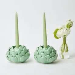 Online Mrs. Alice Pale Green Artichoke Candle Holder (Pair)