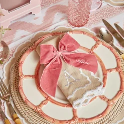 Hot Mrs. Alice Personalised Dusty Pink Napkin Bow