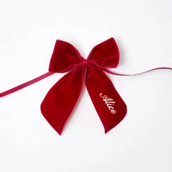Outlet Mrs. Alice Personalised Red Velvet Napkin Bow